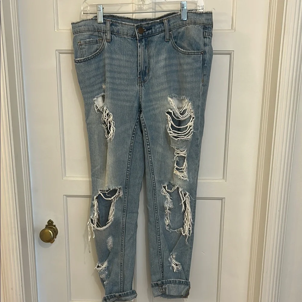BDG Blue Boyfriend Distressed Jeans - Picture 3 of 4